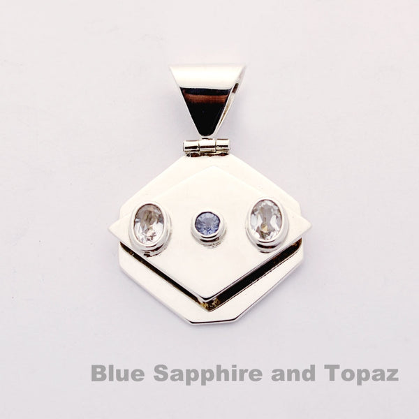 Sapphire and white topaz